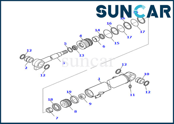 ชุดซีลกระบอกสูบบูม 878000537 Komatsu สำหรับ PC35R-8 Boom Cylinder Seal Repair Kit