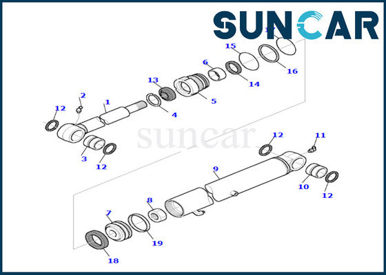 ชุดซีลกระบอกสูบถัง 878000656 เหมาะกับ PC35R-8 Komatsu Bucket Cylinder Service Kit