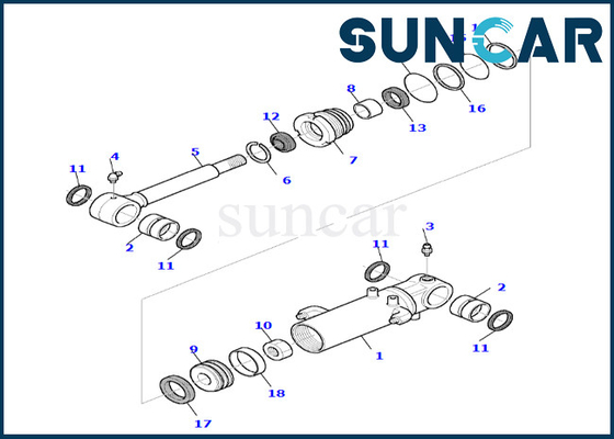 ชุดซีลกระบอกใบมีด 878000658 เหมาะกับ PC35R-8 Komatsu Blade Cylinder Repair Seal Kit