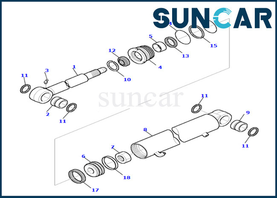 ชุดซีลกระบอกสูบอาร์ม Komatsu 878000655 เหมาะกับ PC35R-8 ชุดซีลกระบอกสูบอาร์มที่ทนต่อการสึกหรอ