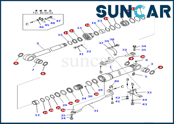 ชุดซีลกระบอกสูบบูม 707-99-59140 707-99-59140 Komatsu สำหรับ PC360LC-10 PC390LL-10