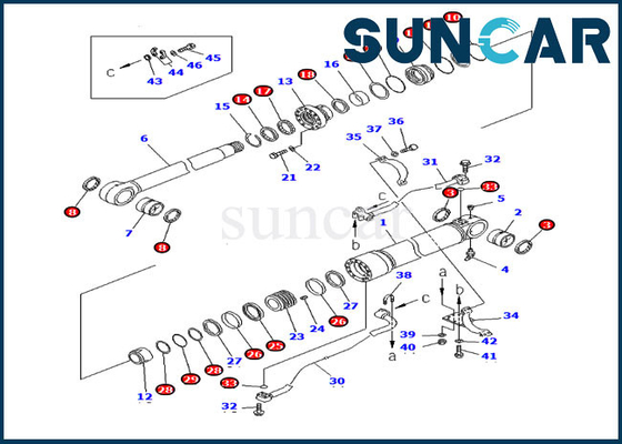 707-99-58140 Boom Cylinder Repair Seal Kit ความทนทานต่อน้ำมัน PC300LC-6 Komatsu Sealing Kit