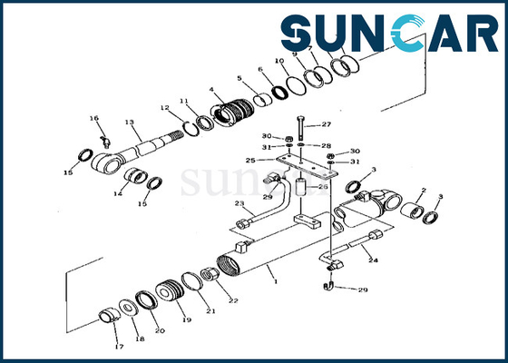 21X-63-02020 21X6302020 Arm Cylinder Seal Kit สำหรับ PC38UU-1 Komatsu Arm Cylinder Sealing Kit