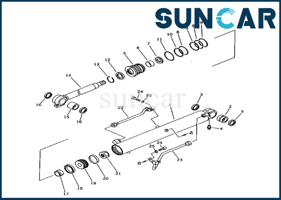 21X-63-02010 21X6302010 ชุดซีลกระบอกสูบบูม Komatsu เหมาะกับ PC38UU-1 ชุดซีลกระบอกสูบบูม