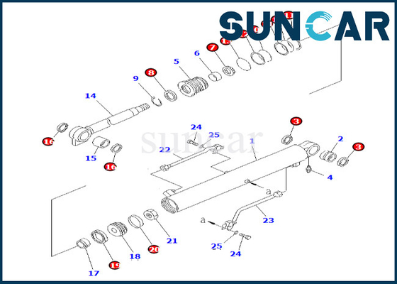 ชุดบริการกระบอกสูบบูม 707-98-25600 7079825600 สำหรับ PC38UU-2 Komatsu Boom Cylinder Sealing Kit