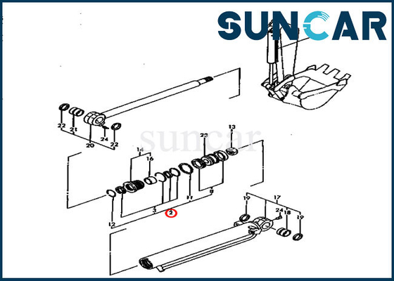 YM172142-99420 Bucket Cylinder Seal Kit เหมาะกับรุ่น PC30FR-1 Komatsu Excavator Service Kit Parts