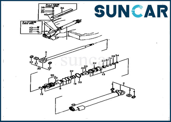 Komatsu Inner Parts YM172168-72201 รถขุด Service Kit สวิงกระบอกสำหรับ PC30FR-1 PC30FR-2 Seal Kit