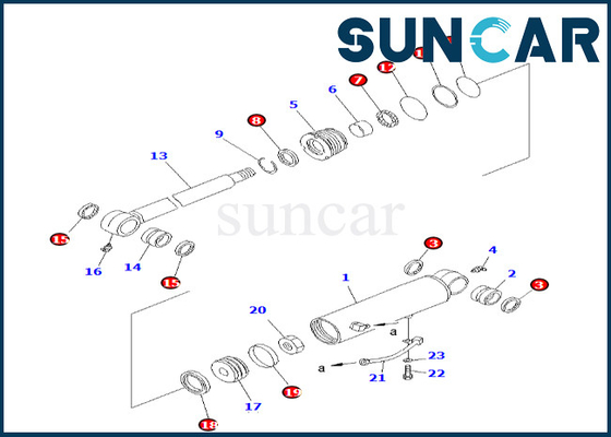 Offset กระบอกซีลชุด Komatsu สำหรับ PC38UU-3 707-98-24270 7079824270 Offset กระบอกชุดบริการ
