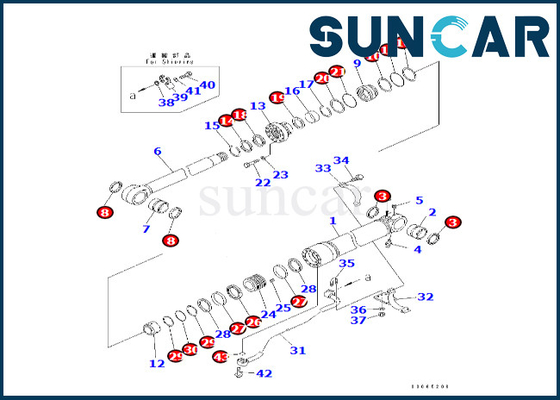 Komatsu 7079967870 707-99-67870 ชุดซ่อมกระบอกสูบบูมเหมาะกับ PC400LC-8 PC400-8 PC400-8R