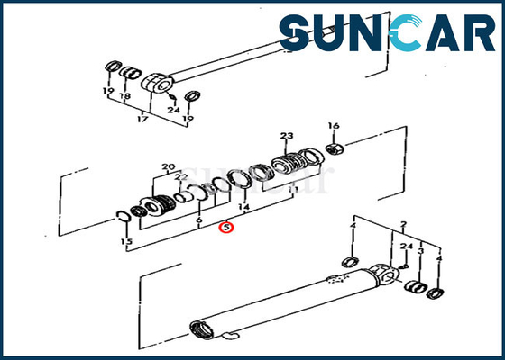 PC30FR-2 Komatsu YM172422-72950 Arm Seal Kit ชุดบริการสำหรับชิ้นส่วนภายในกระบอกไฮดรอลิก