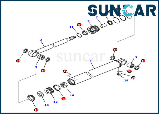 707-98-23970 Arm Service Kit PC35MR-3 PC35MR-5 Komatsu Excavator Cylinder Seal Kit