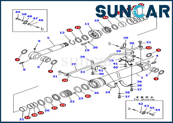 Bucket Seal Kit กระบอกไฮดรอลิกเหมาะกับ 707-99-68560 PC600-6 PC600LC-7 PC800-7 Komatsu รุ่น
