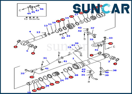 707-99-69525 7079969525 ชุดบริการกระบอกสูบแขนสำหรับ PC400-6C PC400LC-6Z KOMATSU Heavy Duty Boom