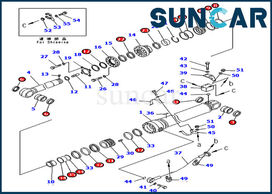 Excavator Arm Service Kit Parts 707-99-69770 7079969770 For Komatsu PC400-7 PC400LC-7 Hydraulic Cylinder