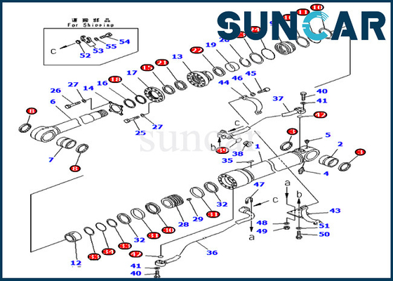 707-99-65210 Komatsu Boom Seal Repair Kit สำหรับ PC400-7 PC400LC-7 Excavator Replacement Service Parts