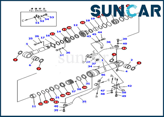 Boom Repair Seal Kit กระบอกไฮดรอลิก 707-99-72270 7079972270 Komatsu PC400-7 PC400LC-7 สำหรับ Loader