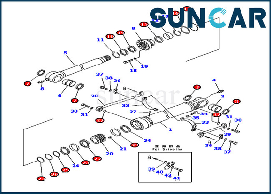 707-99-66260 ชุดบริการถังเหมาะสำหรับ PC400-7 PC400LC-7 กระบอก Komatsu ซีลน้ำมันไฮดรอลิกชุด