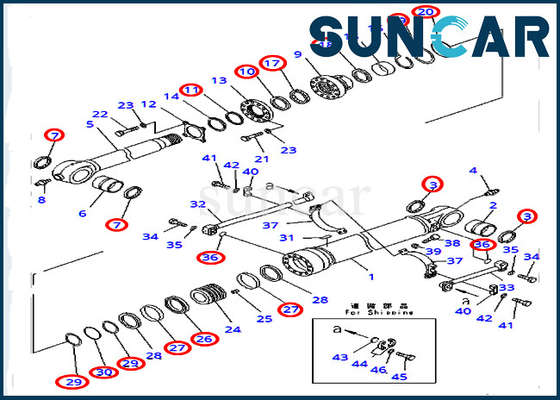 PC400-7 PC400LC-7 Komatsu 707-99-72290 7079972290 รถขุดซ่อมชุดซีลถังกระบอกไฮดรอลิก