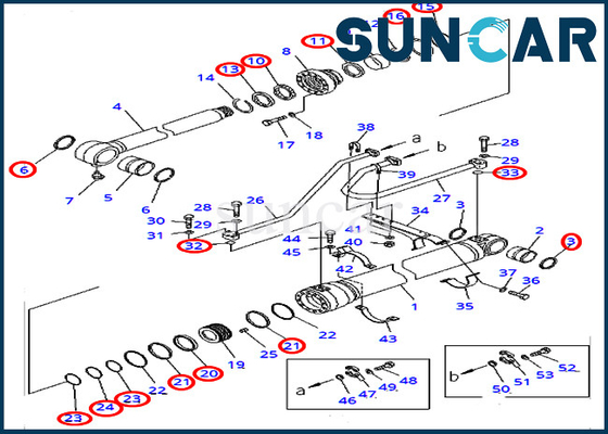 707-99-50650 Bucket Cylinder Seal Kit Service Kit เหมาะกับ PC400LC-8 PC400-8 Komatsu Models Kits