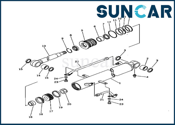 ชุดซีลกระบอกสูบบูม 20T-63-02060 20T6302060 Komatsu Boom Cylinder Seal Kit สำหรับ PC40-6