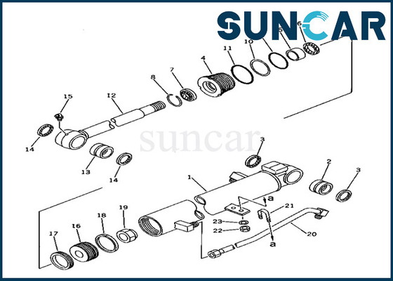 ชุดซีลกระบอกสวิง ชุดซ่อมกระบอกสวิง 20T6302140 20T-63-02140 Komatsu สำหรับ PC40-6