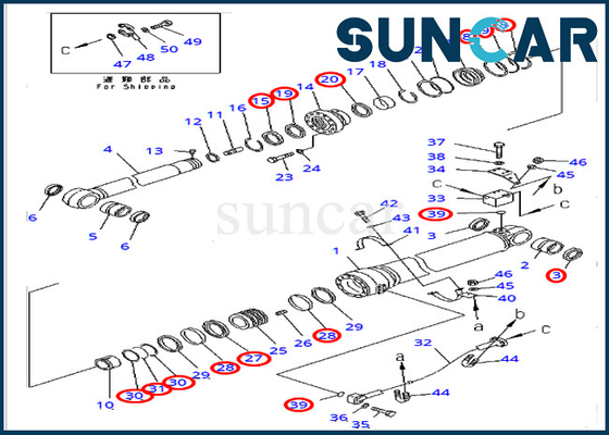707-99-69740 ชุดซ่อมซีลกระบอกแขนเหมาะกับ Komatsu PC400-7 Excavator Hydraulic Oil Seal Kit