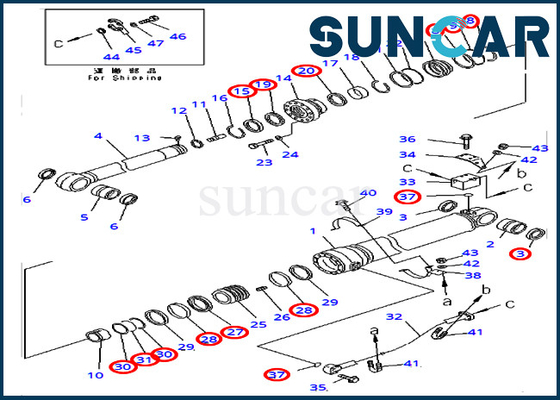 707-99-69710 7079969710 ชุดซีลสำหรับ PC400-7 PC400LC-7 PC450-7 แขนกระบอก Komatsu Overseas Version