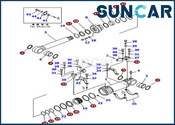 707-99-47800 7079947800 Bottom Dump Cylinder Seal Kit ชุดบริการเหมาะสำหรับ PC400-7E0 PC400LC-8 Komatsu