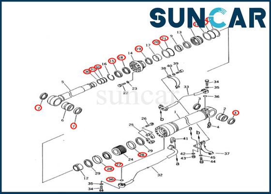 Komatsu 7079967121 707-99-67121 Boom Cylinder Seal Kit เหมาะกับ PC400 PC400-5 PC400-5C PC400LC