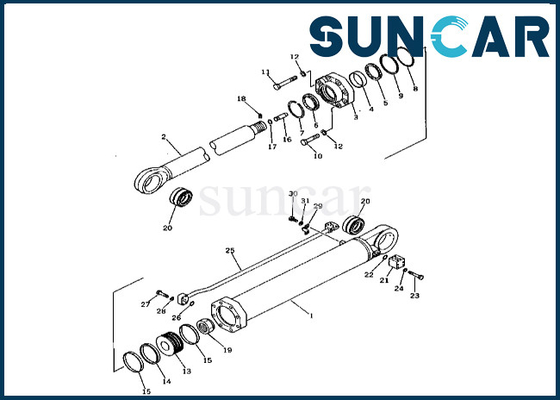 Komatsu Arm Cylinder Seal Kit 208-63-65500 2086365500 Arm Cylinder Sealing Kit สำหรับ PC400-1 PC400LC-1