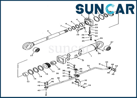 ชุดซีลกระบอกสูบบูม 2086355300 208-63-55300 Komatsu สำหรับ PC400-1 PC400LC-1 ชุดซีลกระบอกสูบบูม