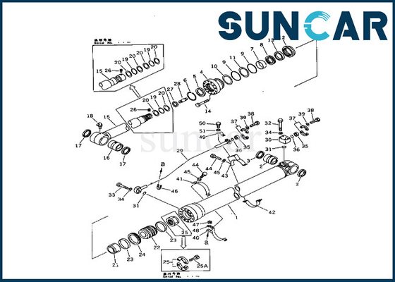 Komatsu Arm Cylinder Service Kit 208-63-62100 2086362100 Arm Cylinder Seal Kit สำหรับ PC400-3 PC400LC-3