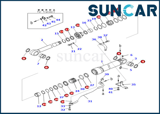 707-99-72061 7079972061 Boom Cylinder Seal Kit สำหรับ PC490-10 PC490LC-10 Komatsu Boom Cylinder Sealing Kit