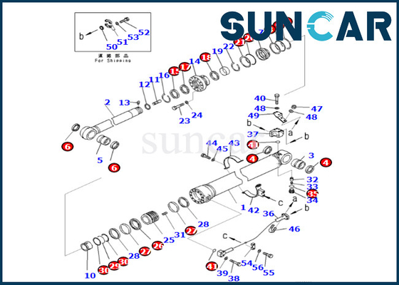 Arm Cylinder Seal Kit 721-98-00140 7219800140 Arm Cylinder Sealing Kit Komatsu สำหรับ PC490LC-11 PC490-11