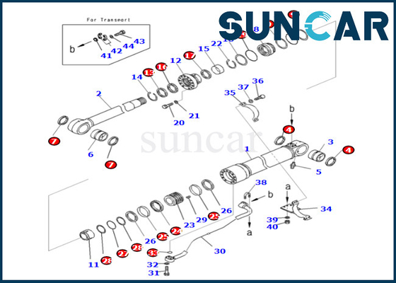 Boom Cylinder Seal Kit 721-98-00560 7219800560 สำหรับ PC490LC-10 PC490HRD-11E0 Komatsu Boom กระบอกซีลชุดซ่อม