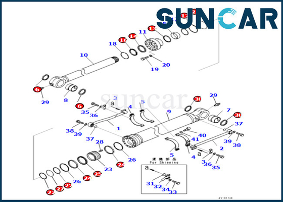 Komatsu 7219804010 721-98-04010 Bucket Cylinder Seal Kit สำหรับ PC500LC-10R PC500LC-10M0