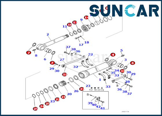 707-99-72120 7079972120 Bucket Cylinder Seal Kit สำหรับ PC500LC-8R PC500LC-8 Komatsu Bucket Cylinder Sealing Kit