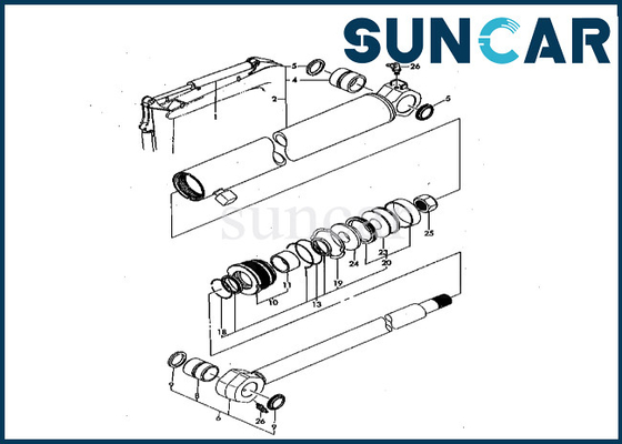 แขนกระบอกซีลชุด Komatsu YM172151-72020 YM17215172020 สำหรับ PC50FR-1 แขนชุดซีลกระบอก