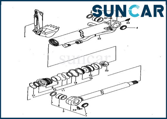 YM172157-99420 Bucket Cylinder Seal Kit YM17215799420 Bucket Cylinder Service Kit Komatsu สำหรับ PC50FR-1