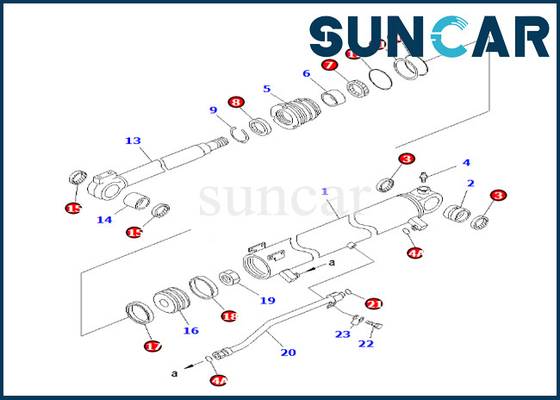 707-98-30710 7079830710 Boom Cylinder Seal Kit สำหรับ PC58UU-3 Komatsu Boom Cylinder Seal Repair Kit