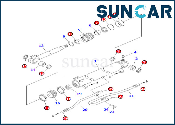 ที่มีคุณภาพสูง 707-98-30700 7079830700 Boom Cylinder Seal Kit สำหรับ PC58UU-3 Komatsu Boom Cylinder Service Kit