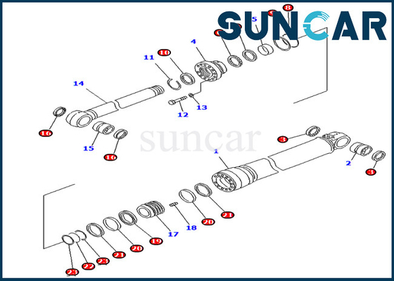 707-99-68500 7079968500 ชุดบริการ Offset Cylinder เหมาะสำหรับ Komatsu PC400LC-6Z Model Excavator Seal Kit