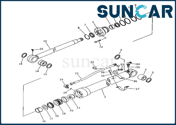 201-63-02020 2016302020 Komatsu Arm Cylinder Seal Kit สำหรับ PC60-5 PC60L-5 Arm Cylinder Sealing Kit
