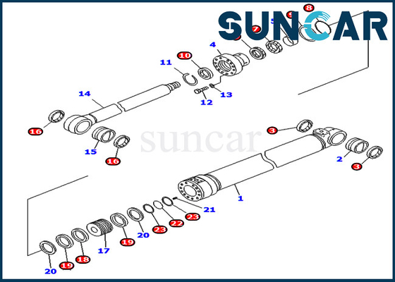 PC400LC-6Z Komatsu 707-99-37680 7079937680 Pipe Looper Seal Kit ชุดซ่อมกระบอกไฮดรอลิก
