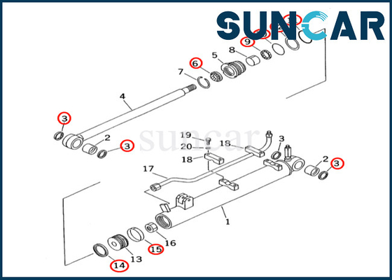 Komatsu Terescopic กระบอกซีลชุด 707-98-15680 7079815680 สำหรับ PC60-7 PC60-7E Terescopic กระบอกซีลชุดซ่อม