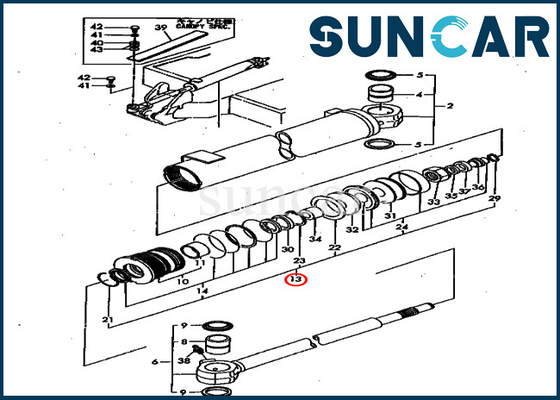 PC40FR-1 PC50FR-1 รุ่น Komatsu YM172151-72080 เปลี่ยนชุดบริการกระบอกสวิง