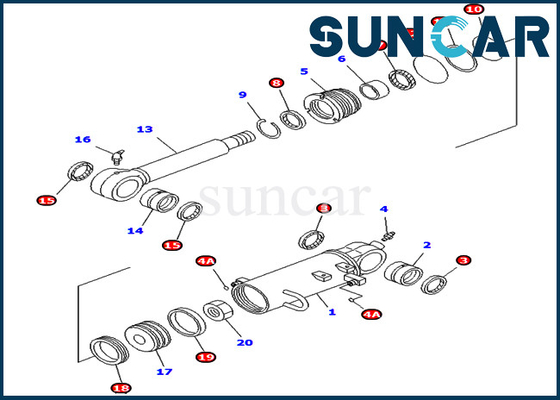 707-98-32540 7079832540 ใบมีดกระบอกซ่อมชุดซีลสำหรับ PC40MR-1 PC45MR-1 Komatsu ชิ้นส่วนภายใน