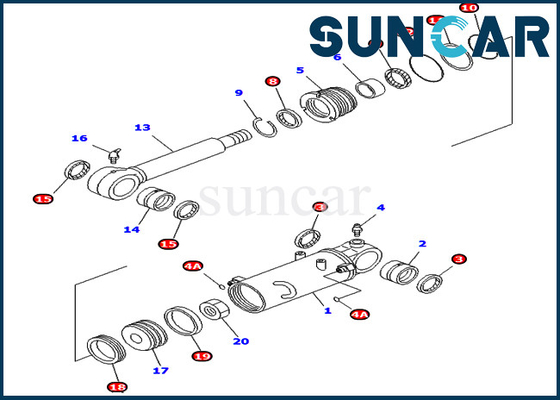 Blade Cylinder Seal Kit 707-98-32900 7079832900 Komatsu Inner Parts For EU Excavator PC40MRX-1 PC45MRX-1