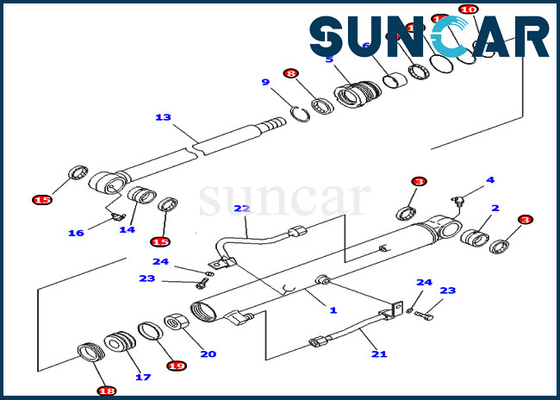 707-98-25910 7079825910 Bucket Seal Repair Kits กระบอกไฮดรอลิกสำหรับ Komatsu PC40MR-1 PC45MR-1