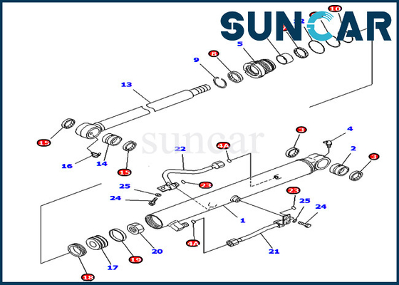 707-98-15740 7079815740 Komatsu Oil Seal Kit สำหรับถังกระบอกสูบ PC40MR-1 PC40MRX-1 ชิ้นส่วนภายใน